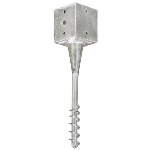 Jordpløkker 6 stk. 12 x 12 x 56 cm galvaniseret stål sølvfarvet