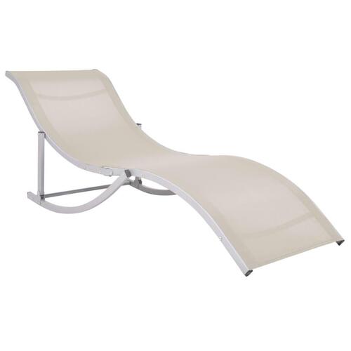 Foldbare liggestole 2 stk. textilene cremefarvet
