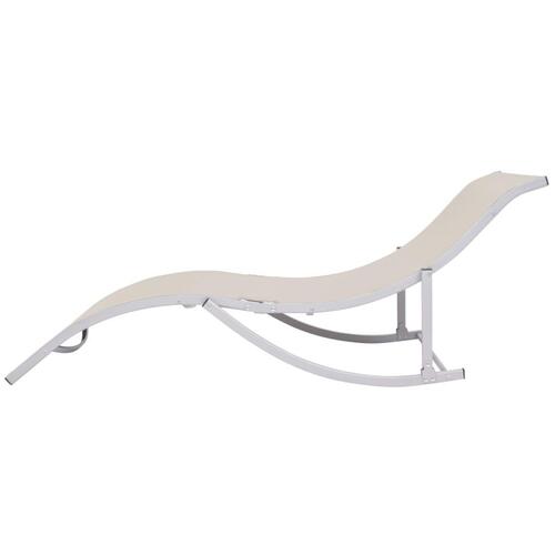Foldbare liggestole 2 stk. textilene cremefarvet