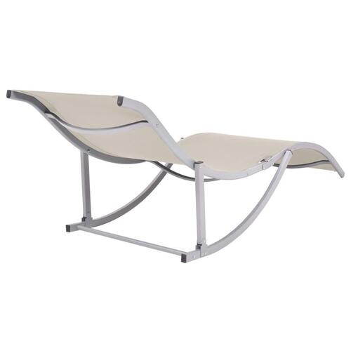 Foldbare liggestole 2 stk. textilene cremefarvet