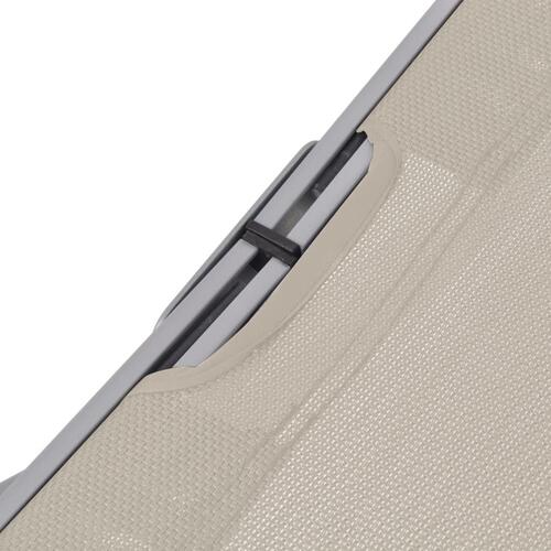 Foldbare liggestole 2 stk. textilene cremefarvet