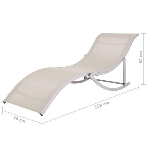 Foldbare liggestole 2 stk. textilene cremefarvet
