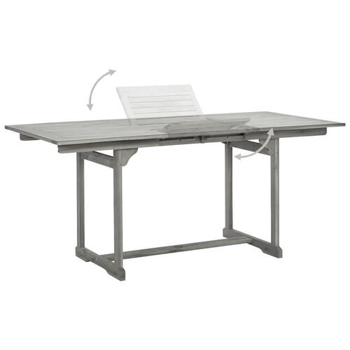 Havebord (120-170)x80x75 cm massivt akacietræ