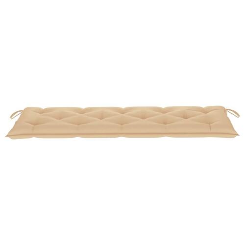 Batavia-bænk med beige hynde 150 cm massivt teaktræ