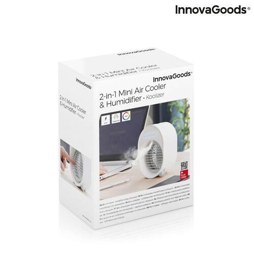 Mini Ultralyd luftkøler-luftfugter med LED Koolizer InnovaGoods