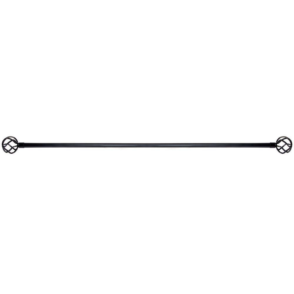 Gardinstang Sort Metal (160 x 16 x 16 cm)