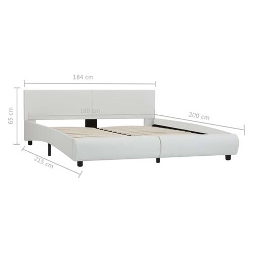 Sengestel 180 x 200 cm kunstlæder hvid