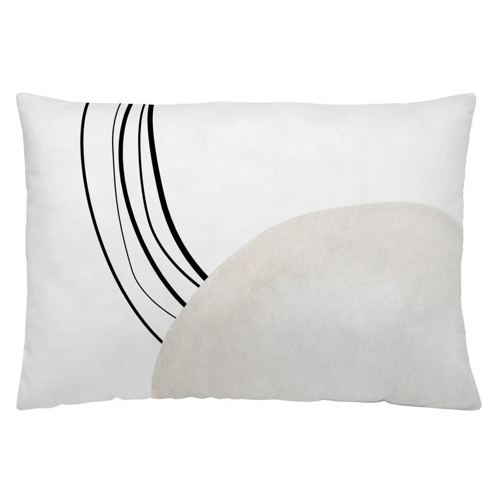 Pudebetræk Naturals Pebble 50 × 30 cm - hvid, bomuld, lynlås