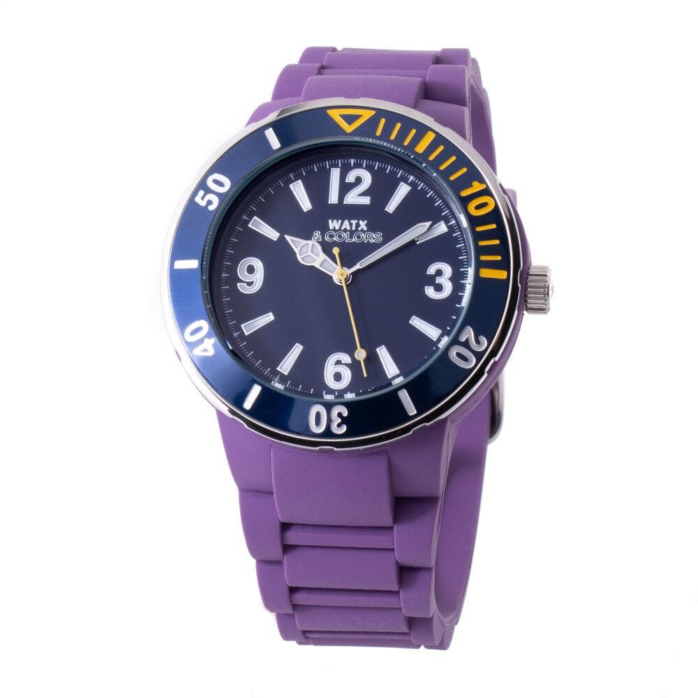 Watx unisex armbåndsur RWA1621-C1520 - Ø 45 mm, lilla silikonerem