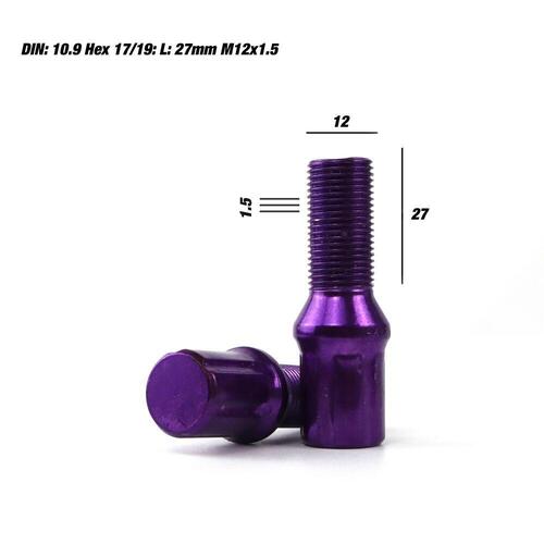 Set Møtrikker OMP 27 mm Violet 20 uds M12 x 1,50