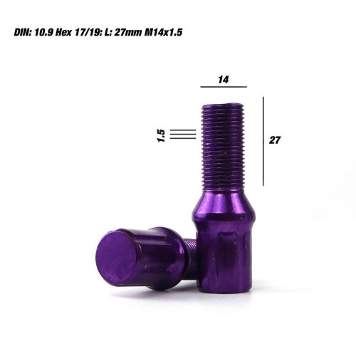 Hjulbolte OMP Speed Bolt 27 mm M14 x 1,50 - 20 stk., lilla