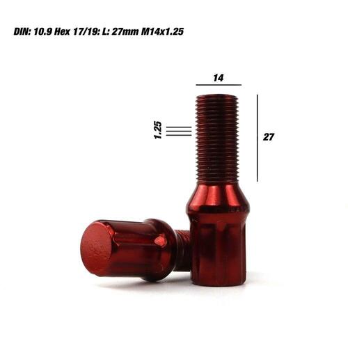 Set Møtrikker OMP 27 mm Rød 20 uds M14 x 1,25