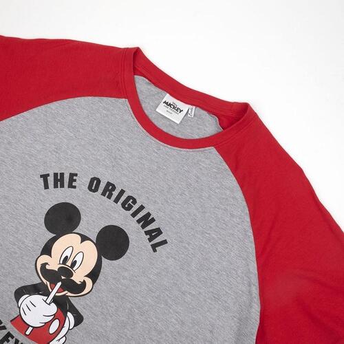 Børnepyjamasser Mickey Mouse Rød (Voksne) Mænd Grå S