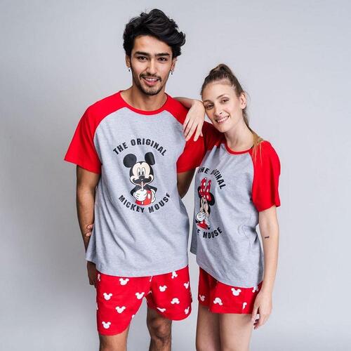 Børnepyjamasser Mickey Mouse Rød (Voksne) Mænd Grå M
