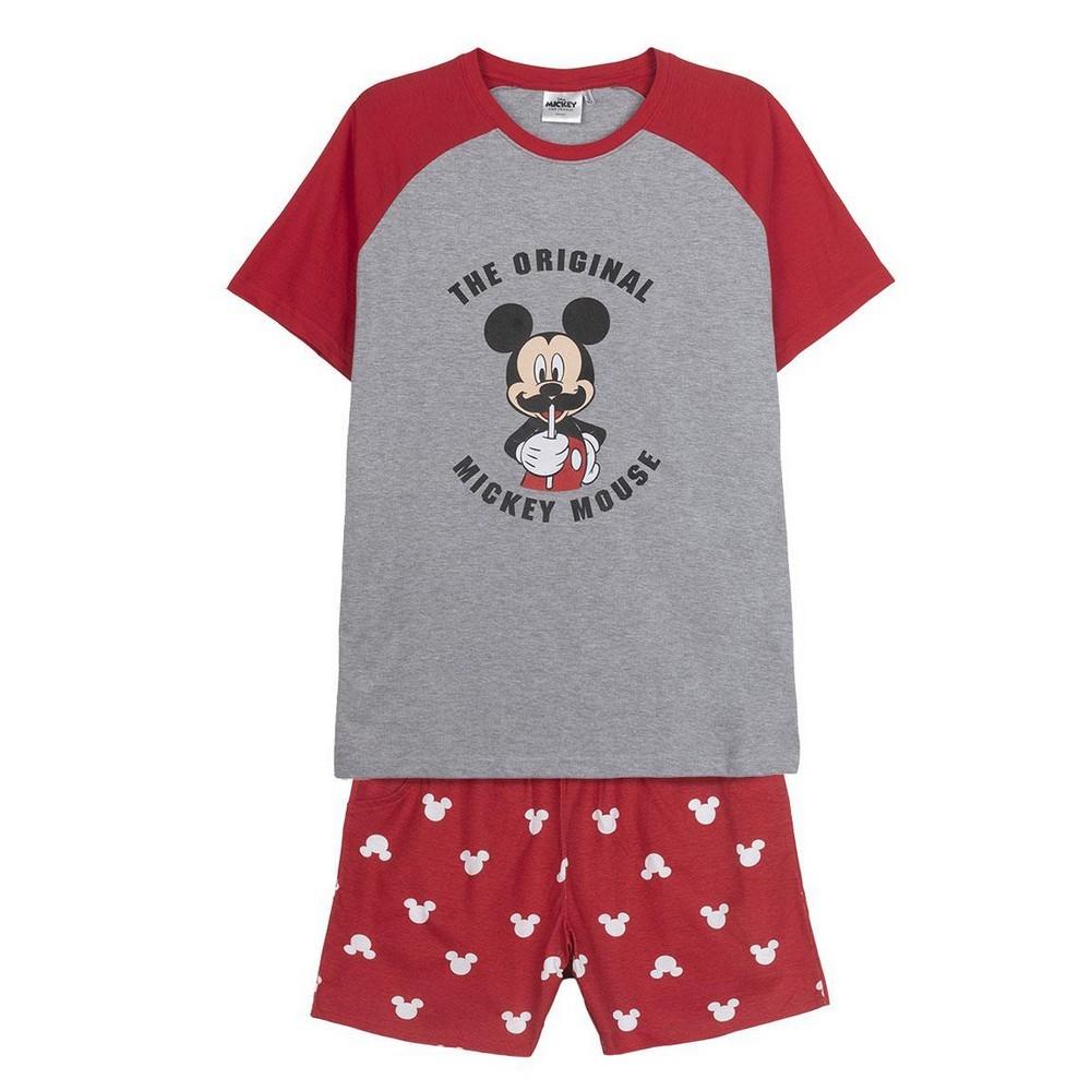 Børnepyjamasser Mickey Mouse Rød (Voksne) Mænd Grå L