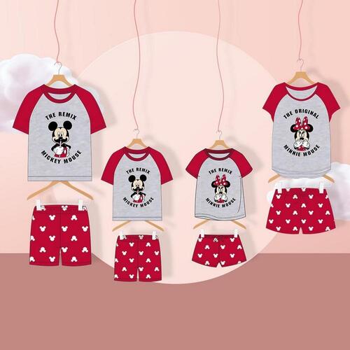 Børnepyjamasser Mickey Mouse Rød (Voksne) Mænd Grå XXL