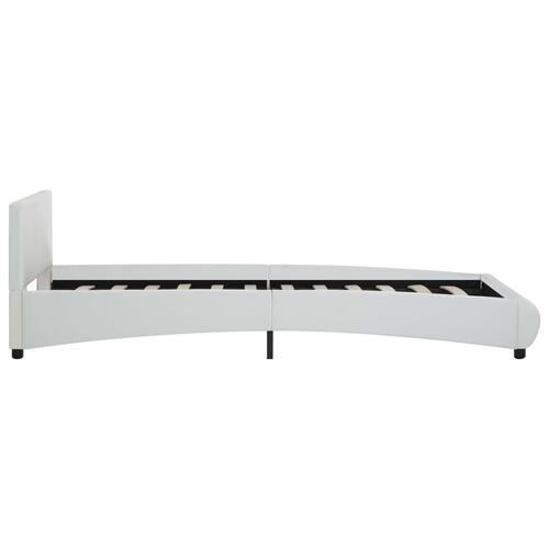 Sengestel med LED 90x200 cm kunstlæder hvid