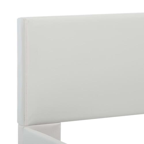 Sengestel med LED 90x200 cm kunstlæder hvid