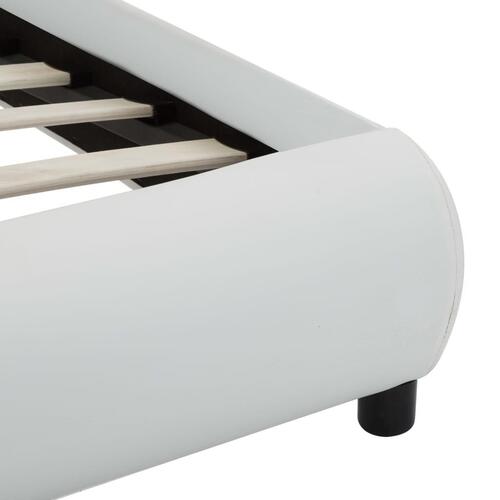 Sengestel med LED 90x200 cm kunstlæder hvid