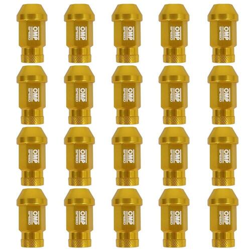 Set Møtrikker OMP Guld 40 mm 20 uds M12 x 1,50