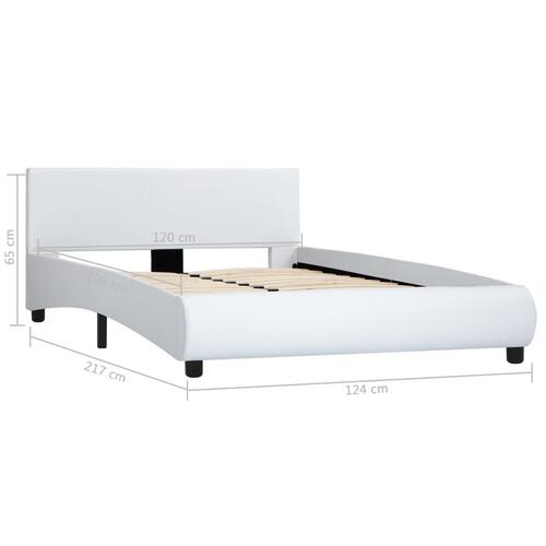 Sengestel med LED 120 x 200 cm kunstlæder hvid