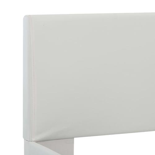 Sengestel med LED 180x200 cm kunstlæder hvid