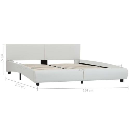 Sengestel med LED 180x200 cm kunstlæder hvid