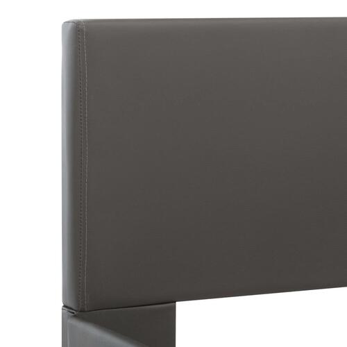 Sengestel med LED 140x200 cm kunstlæder grå