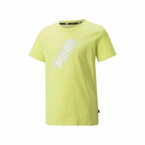 Børne Kortærmet T-shirt Puma Power Logo Gul 13-14 år