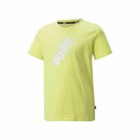 Børne Kortærmet T-shirt Puma Power Logo Gul 5-6 år