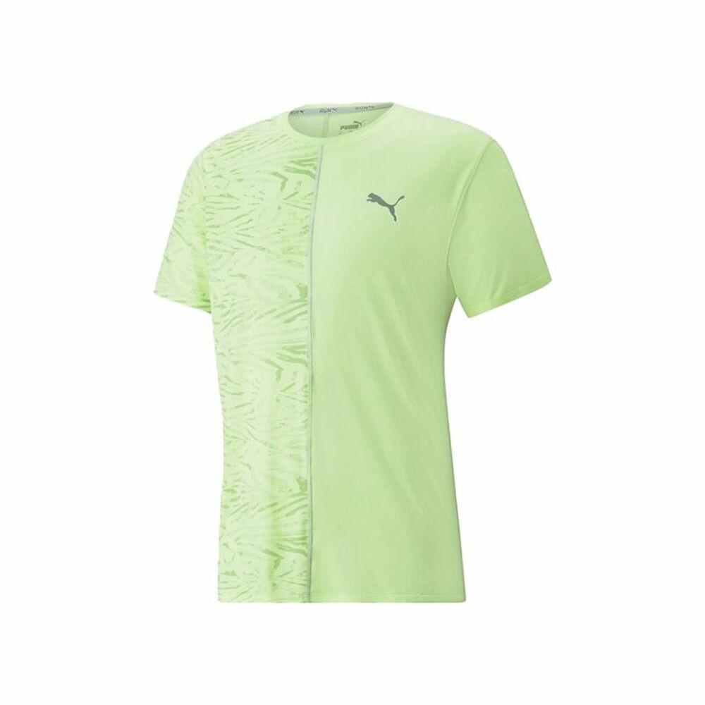 Kortærmet Sport T-shirt Puma Run Graphic Limegrøn S