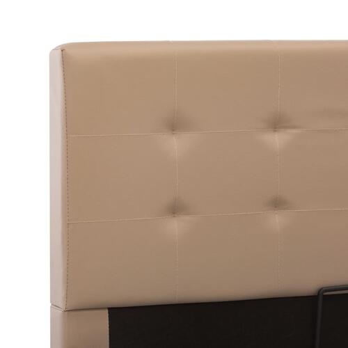 Hydraulisk opbevaringsseng 100 x 200 cm kunstlæder cappuccino