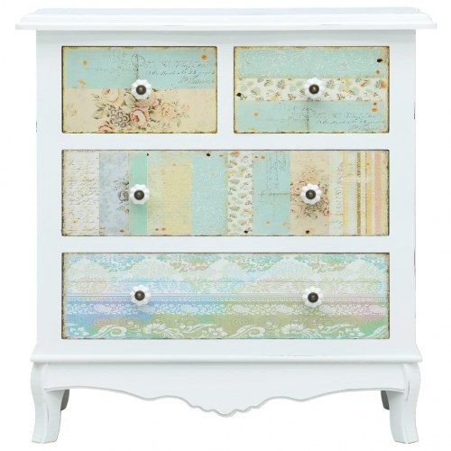 Skænk med 4 skuffer 65,5 x 35 x 68 cm MDF hvid