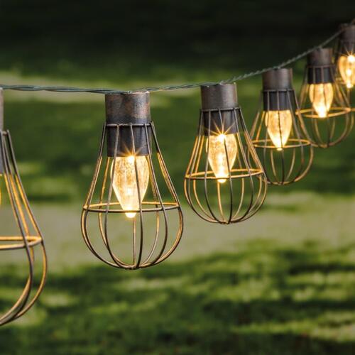 soldrevet LED-lyskæde 10 lamper 5,5 cm