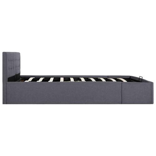 Hydraulisk opbevaringsseng 160 x 200 cm stof mørkegrå