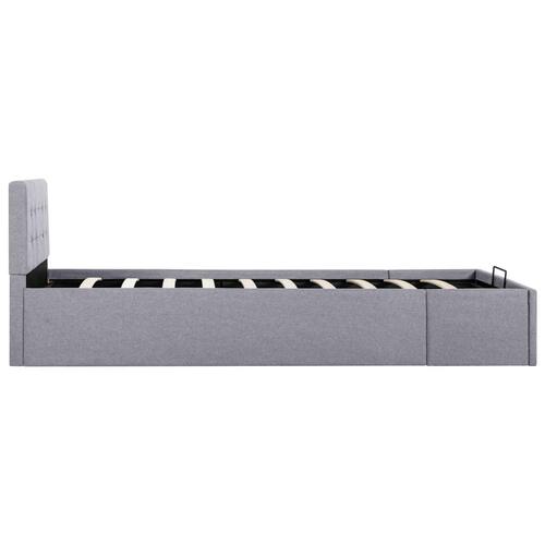 Hydraulisk opbevaringsseng 90 x 200 stof lysegrå