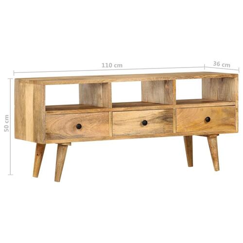 Tv-skab 110 x 36 x 50 cm massivt mangotræ