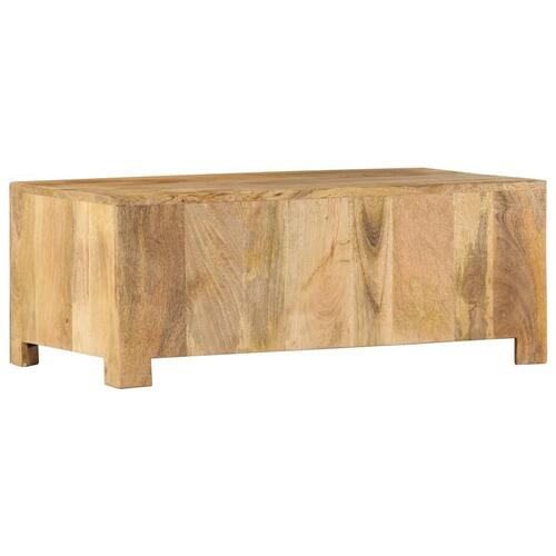 Sofabord med 4 skuffer 90 x 50 x 35 cm massivt mangotræ