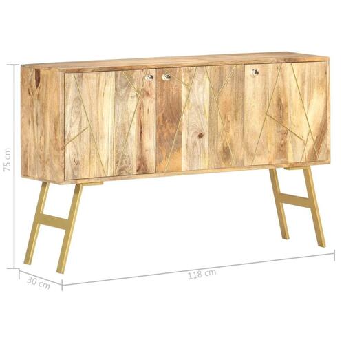 Skænk 118x30x75 cm massivt mangotræ