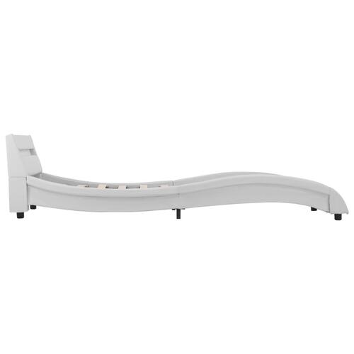 Sengestel med LED 90x200 cm kunstlæder hvid