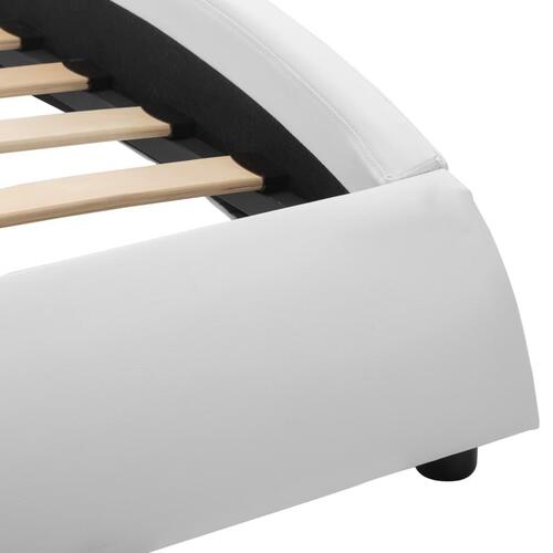 Sengestel med LED 90x200 cm kunstlæder hvid