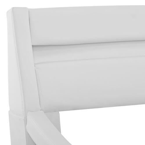 Sengestel med LED 90x200 cm kunstlæder hvid