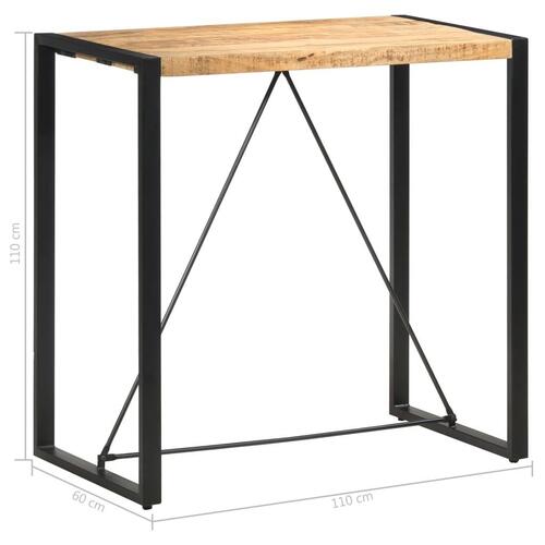 Barbord 110 x 60 x 110 cm massivt mangotræ