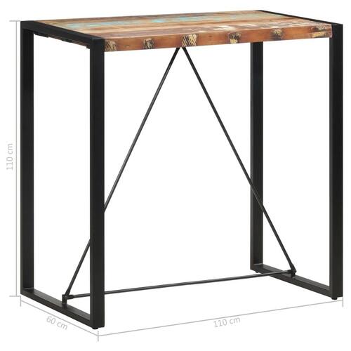 Barbord 110 x 60 x 110 cm massivt genbrugstræ