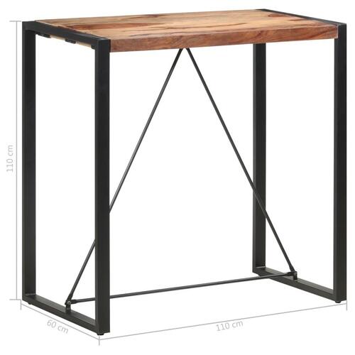 Barbord 110 x 60 x 110 cm massivt sheeshamtræ