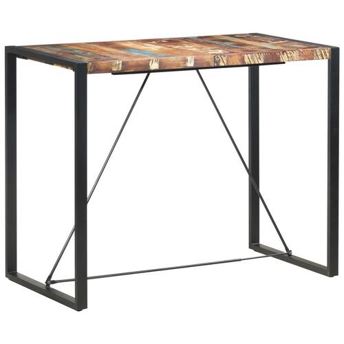 Barbord 140 x 70 x 110 cm massivt genbrugstræ