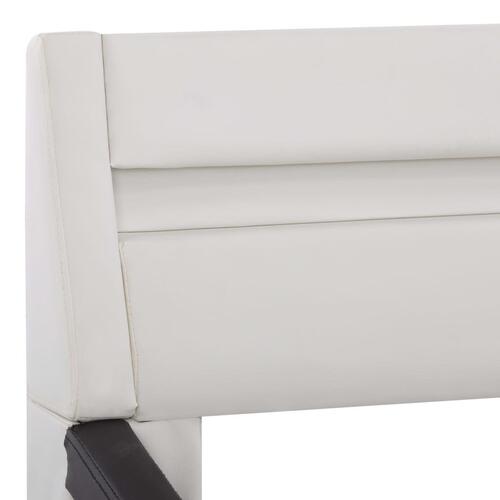 Sengestel med LED 100x200 cm kunstlæder hvid og sort