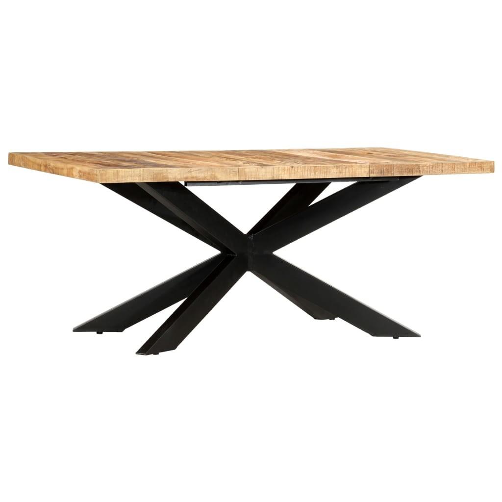 Spisebord 180 x 90 x 76 cm massivt ru mangotræ