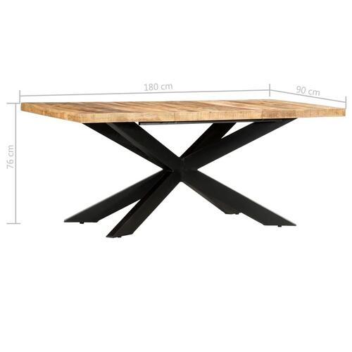 Spisebord 180 x 90 x 76 cm massivt ru mangotræ