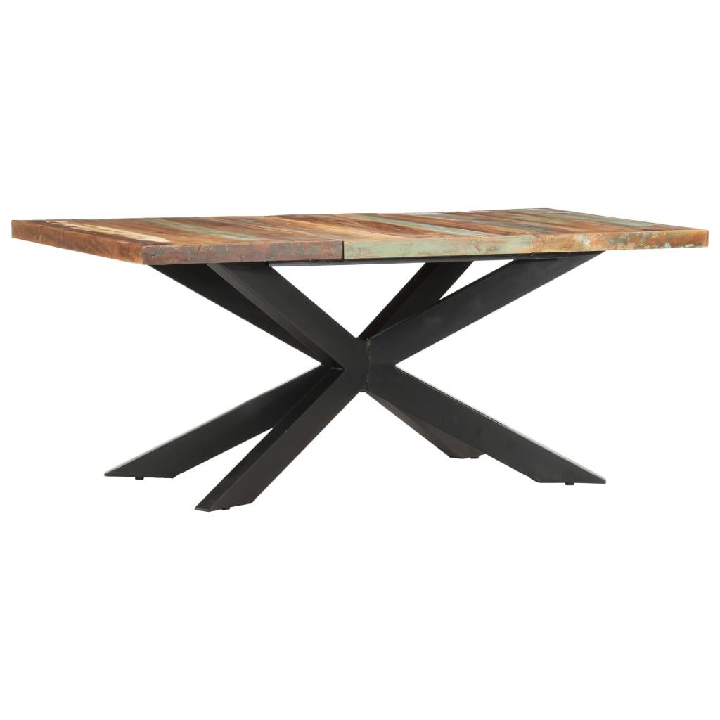 Spisebord 180 x 90 x 76 cm massivt genbrugstræ